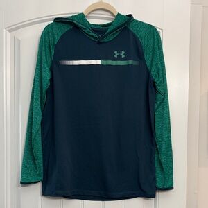 Under Armour Navy & Green Long-Sleeve Hooded Performance Shirt
